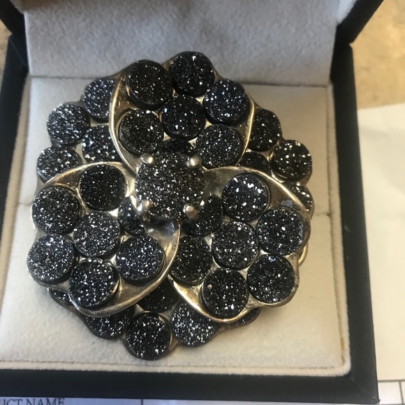 Custom made Boutique Drusy Quartz one of a kind custom ring - Picture 4 of 8